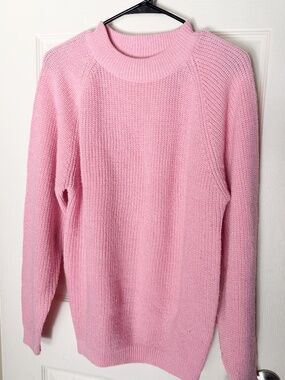 Vintage Sam & Max Women's Bubble Gum Pink Ribbed Knit Crewneck Sweater M